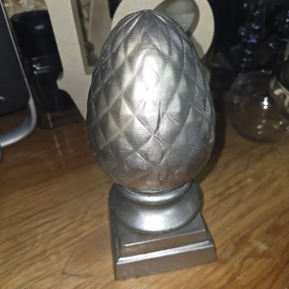 Vintage Metallic Pineapple Acorn  Bookends Velvet Bottom